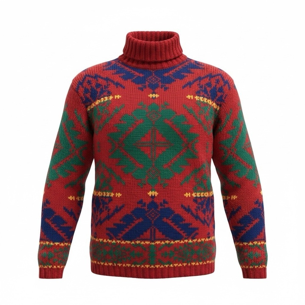 VTG Polo Country Ralph Lauren Sweater Men Sz Med Hand Knit Wool Bergdorf Goodman